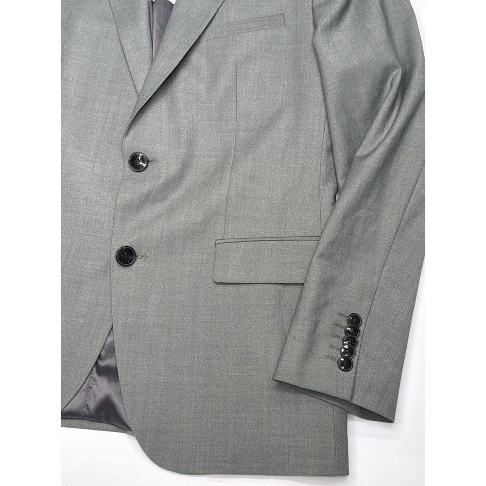 HUGO BOSS Men's Grey Wool Blend Two Button Blazer Sport Coat Size 36R‎